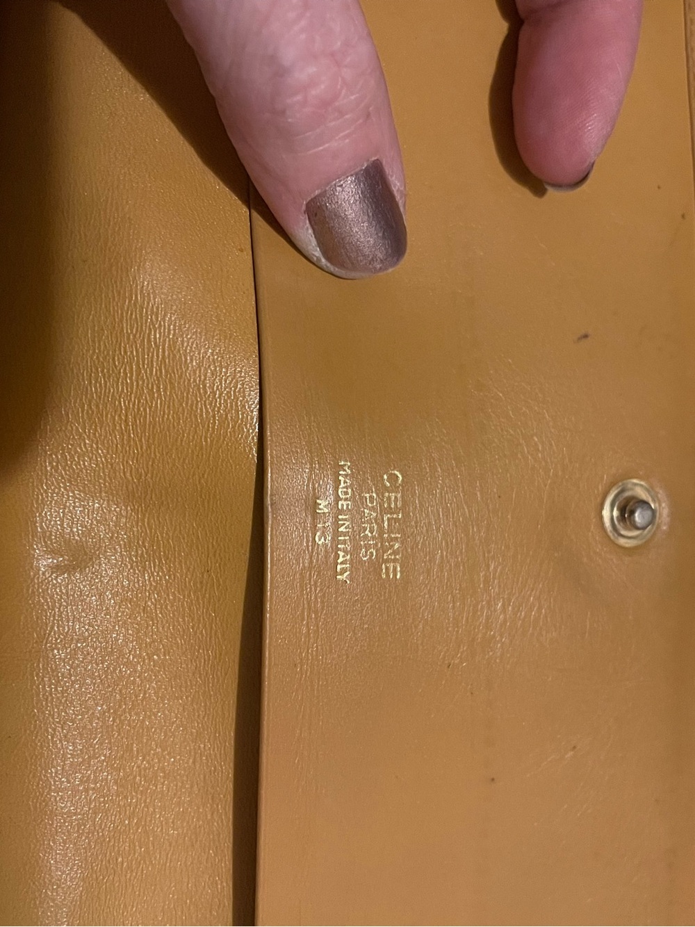 Celine Mustard Leather Snap Wallet - Picture 7 of 14